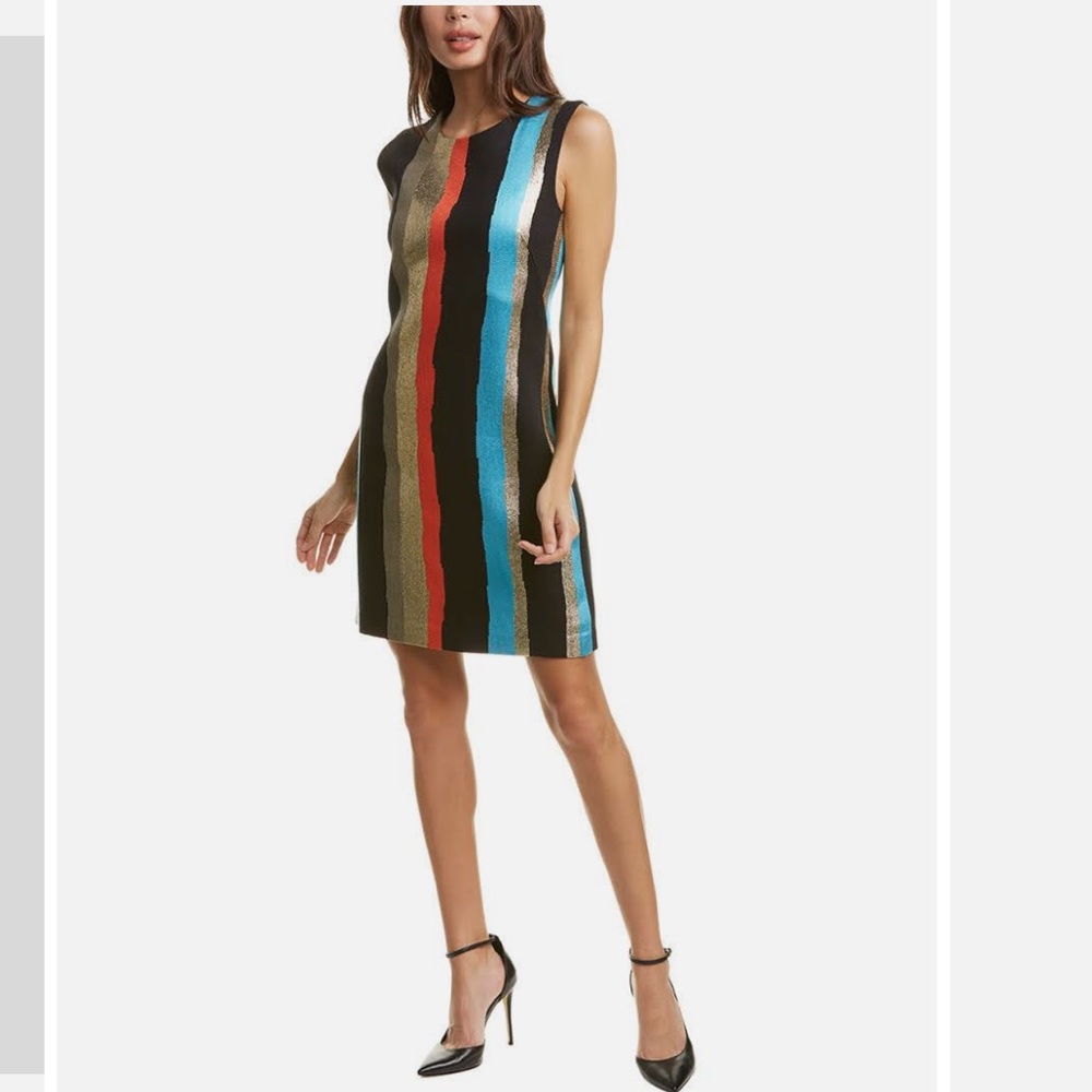 NWT MILLY Gina Graphic Tweed Sleeveless Dress. Size S
